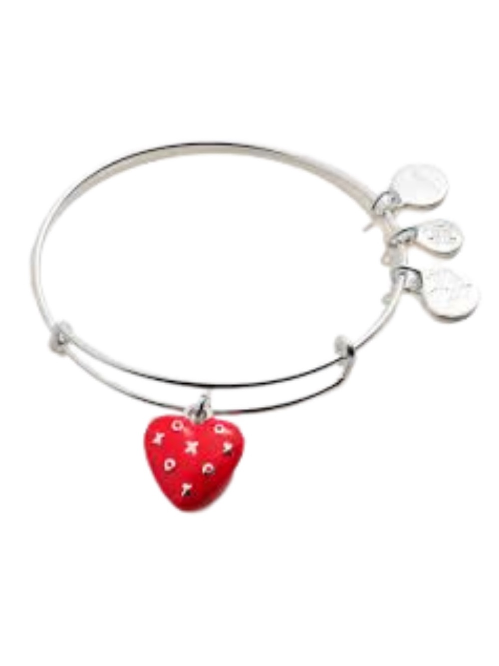 NWT! Alex and Ani XOXO Heart Charm Bangle Bracelet - Silver